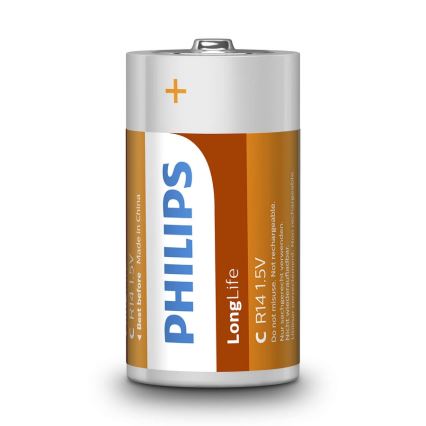 Philips R14L2B/10 - 2 kom Cink-kloridna baterija C LONGLIFE 1,5V