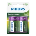 Philips R20B2A300/10 - 2 kom Polnilna baterija D MULTILIFE NiMH/1,2V/3000 mAh