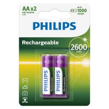 Philips R6B2A260/10 - 2 kom Polnilna baterija AA MULTILIFE NiMH/1,2V/2600 mAh