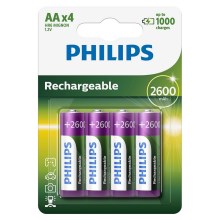 Philips R6B4B260/10 - 4 kom Polnilna baterija AA MULTILIFE NiMH/1,2V/2600 mAh