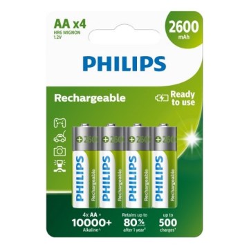 Philips R6B4B260/10 - 4 kom. Polnilna baterija AA NiMH/1,2V/2600 mAh