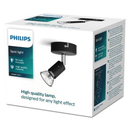 Philips - Reflektor 1xGU10/50W/230V črna