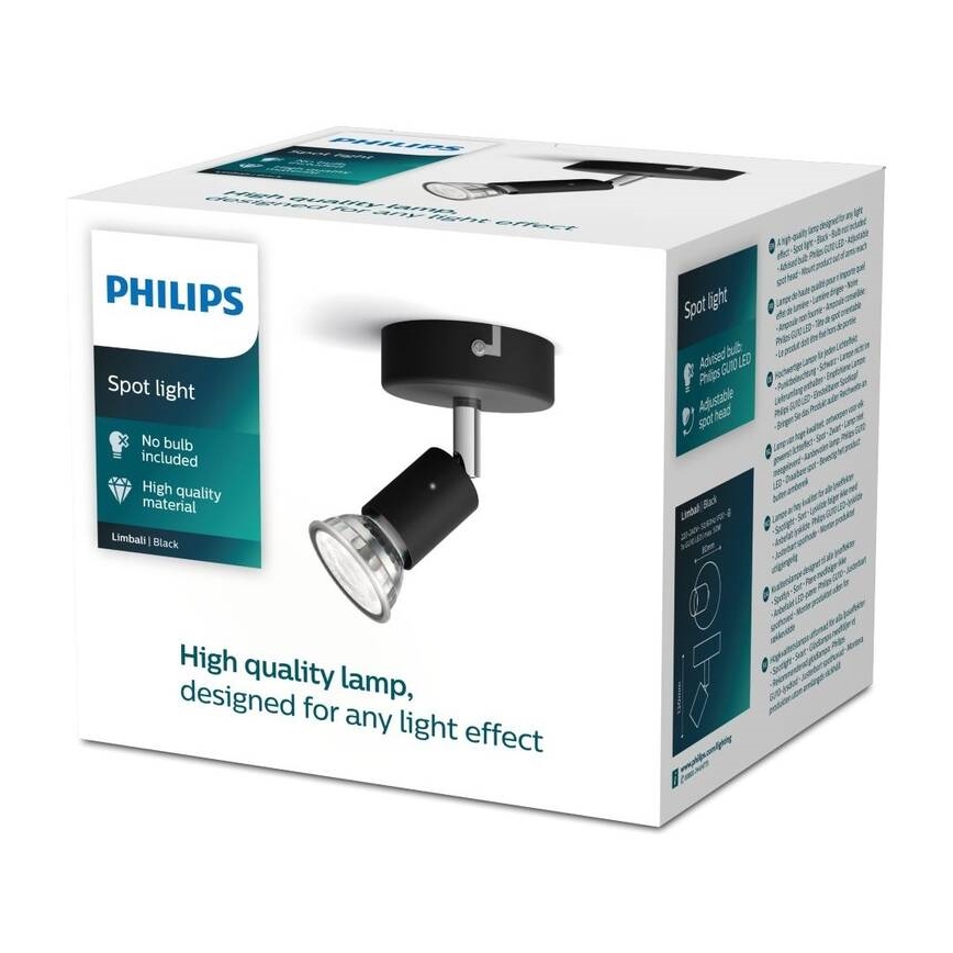 Philips - Reflektor 1xGU10/50W/230V črna