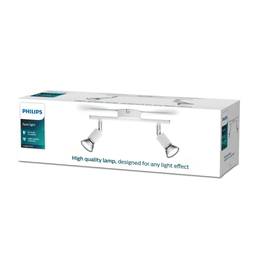 Philips - Reflektor 2xGU10/50W/230V bela