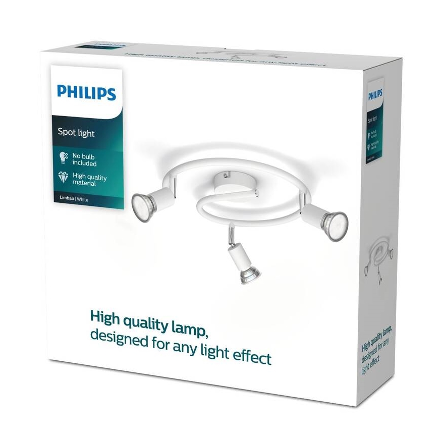 Philips - Reflektor 3xGU10/50W/230V bela