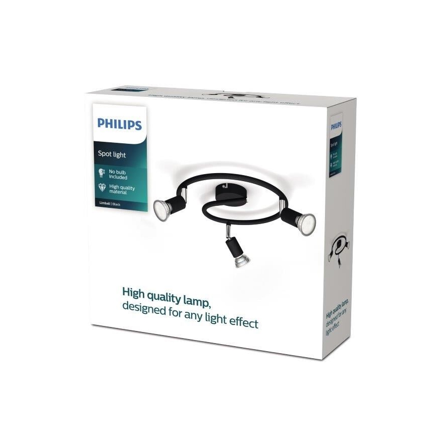 Philips - Reflektor 3xGU10/50W/230V črna