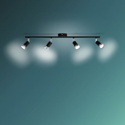 Philips - Reflektor 4xGU10/50W/230V črna