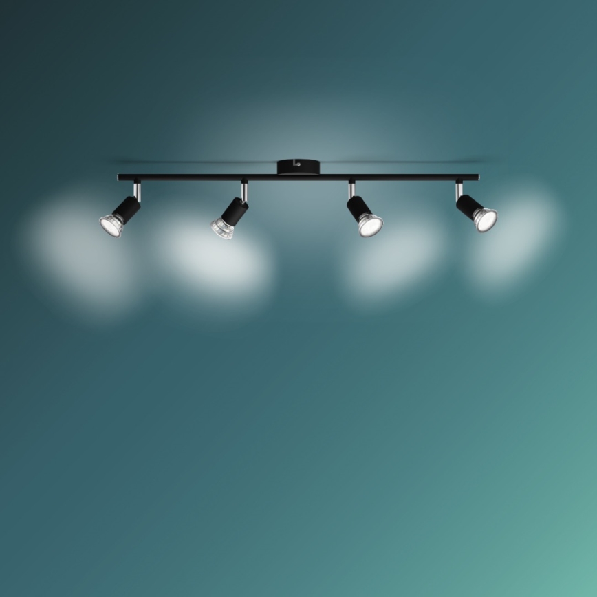 Philips - Reflektor 4xGU10/50W/230V črna