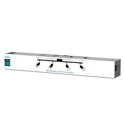 Philips - Reflektor 4xGU10/50W/230V črna