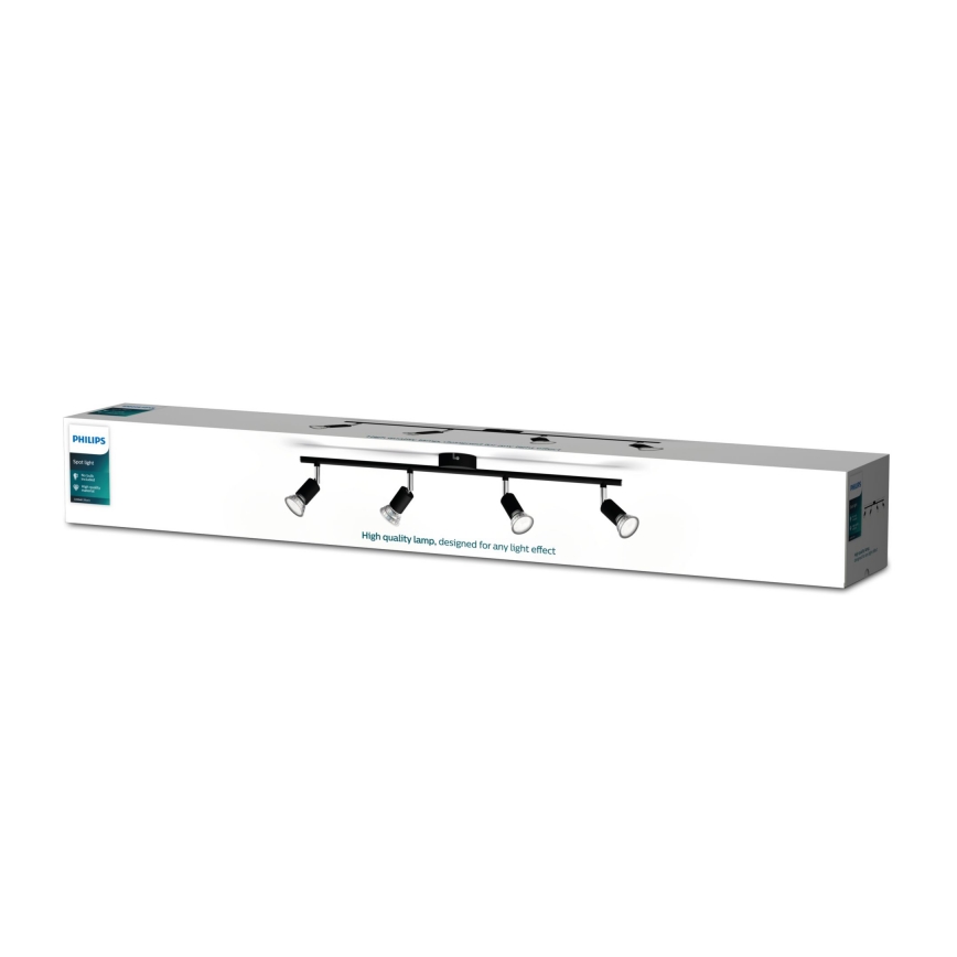 Philips - Reflektor 4xGU10/50W/230V črna
