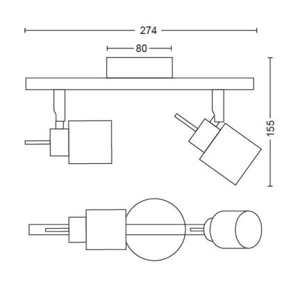 Philips - Reflektor 2xGU10/35W/230V bela