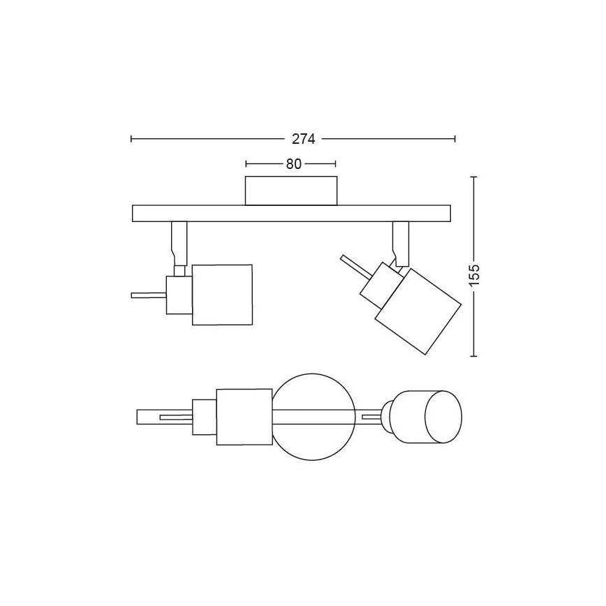 Philips - Reflektor 2xGU10/35W/230V bela