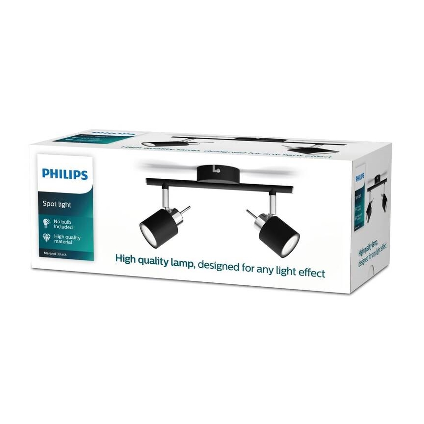 Philips - Reflektor 2xGU10/35W/230V črna