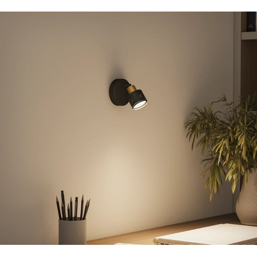 Philips - Reflektor NIALL 1xGU10/5W/230V črna/medenina