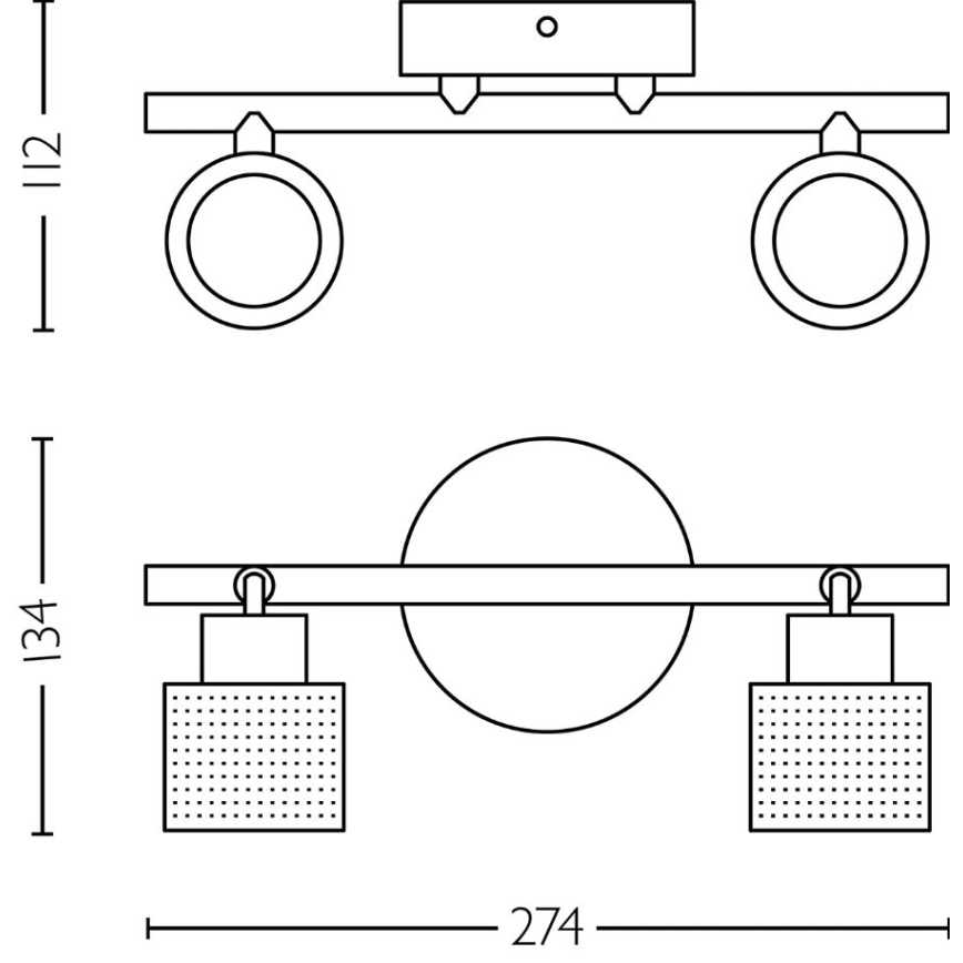 Philips - Reflektor NIALL 2xGU10/5W/230V črna/medenina