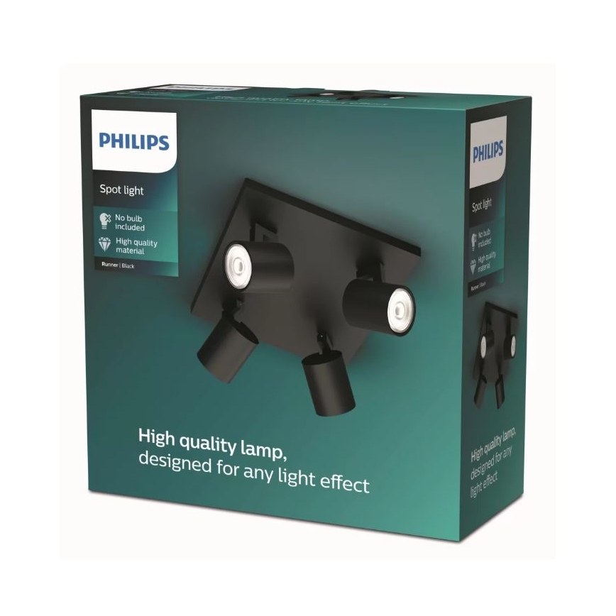 Philips - Reflektor 4xGU10/20W/230V črna
