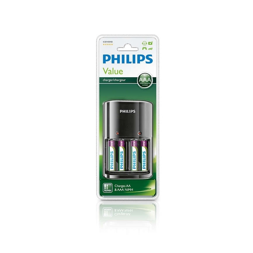 Philips SCB1450NB/12 - Polnilnik za baterije MULTILIFE 4xAAA 800 mAh 230V