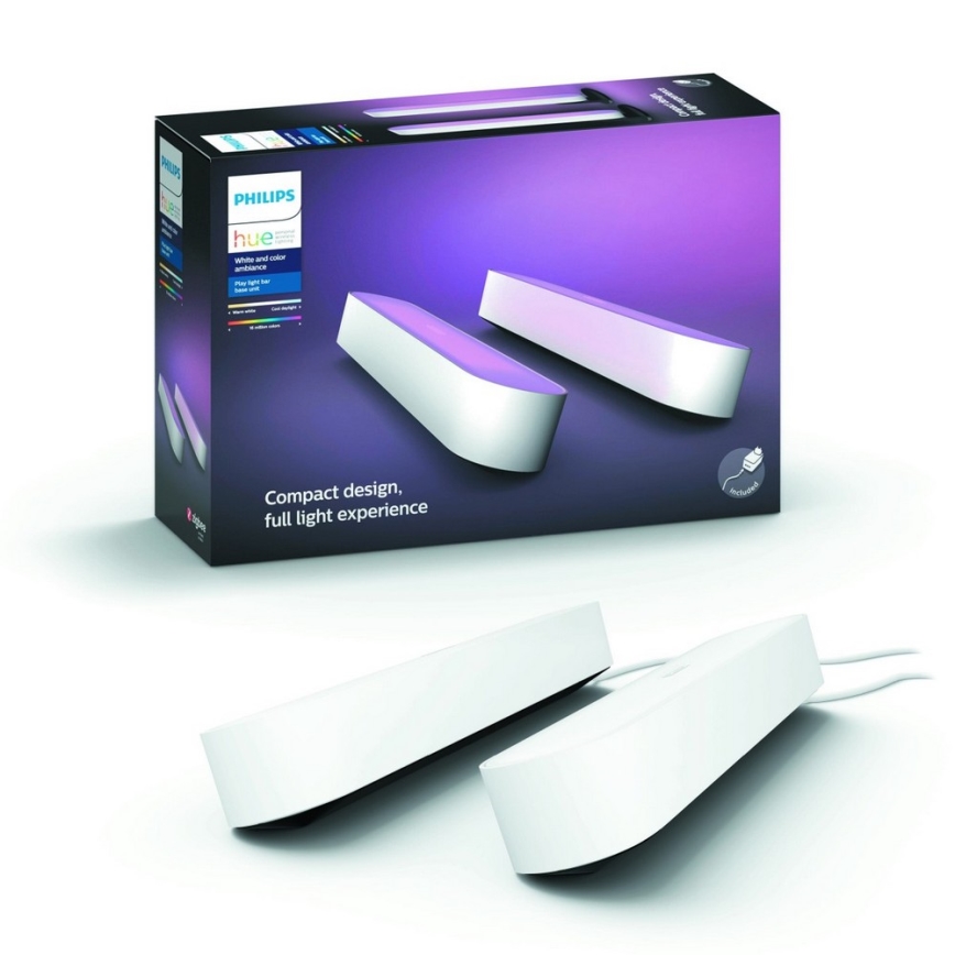 Philips 78202/1E/P7 - KOMPLET 2x LED RGB Zatemnitvena namizna svetilka HUE WHITE AND COLOR AMBIANCE LED/6W/230V bela