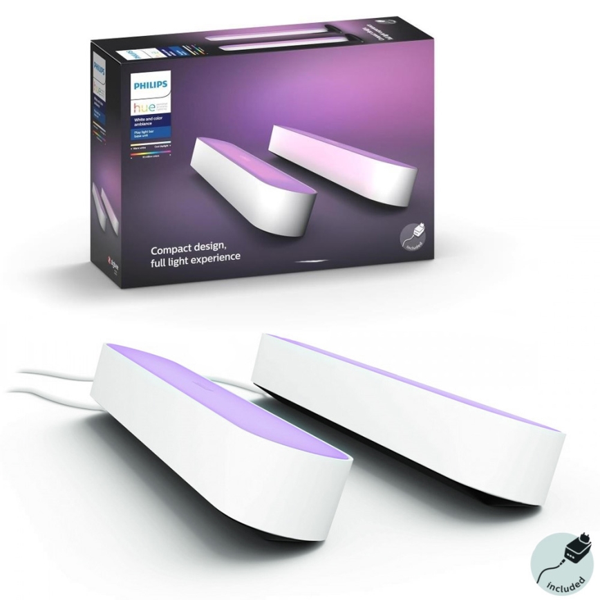 Philips - SET 2x LED Zatemnitvena namizna svetilka Hue PLAY LED/6W/230V bela