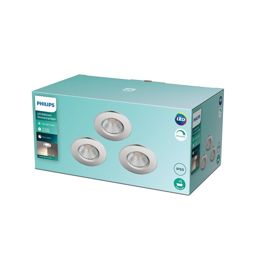 Philips - SET 3x LED Kopalniška zatemnitvena svetilka DIVE 1xLED/5,5W/230V IP65