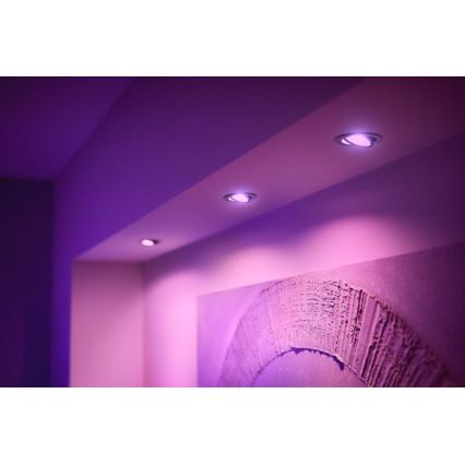 Philips - SET 3x LED RGB Zatemnitvena vgradna svetilka Hue CENTURA 1xGU10/5,7W/230V 2000-6500K