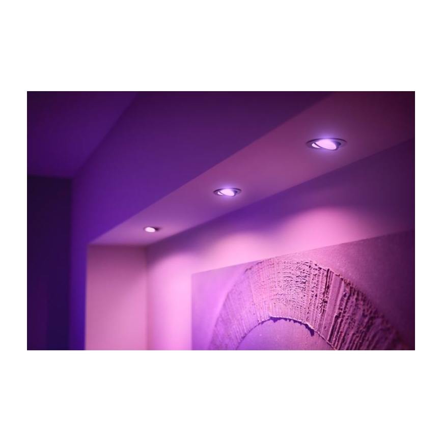 Philips - SET 3x LED RGB Zatemnitvena vgradna svetilka Hue CENTURA 1xGU10/5,7W/230V 2000-6500K