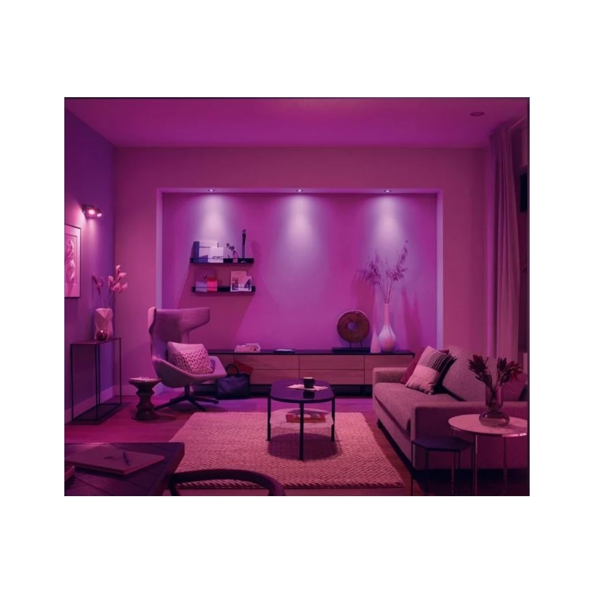 Philips - SET 3x LED RGB Zatemnitvena vgradna svetilka Hue CENTURA 1xGU10/5,7W/230V 2000-6500K