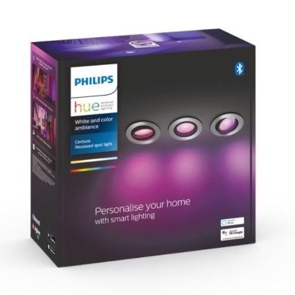 Philips - SET 3x LED RGB Zatemnitvena vgradna svetilka Hue CENTURA 1xGU10/5,7W/230V 2000-6500K