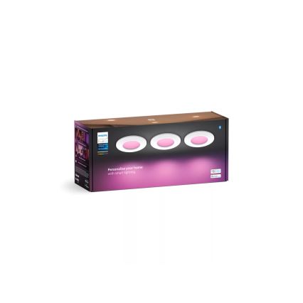 Philips - SET 3x LED RGBW Zatemnitvena kopalniška vgradna svetilka Hue SLIM LED/8,3W/230V IP44 2000-6500K