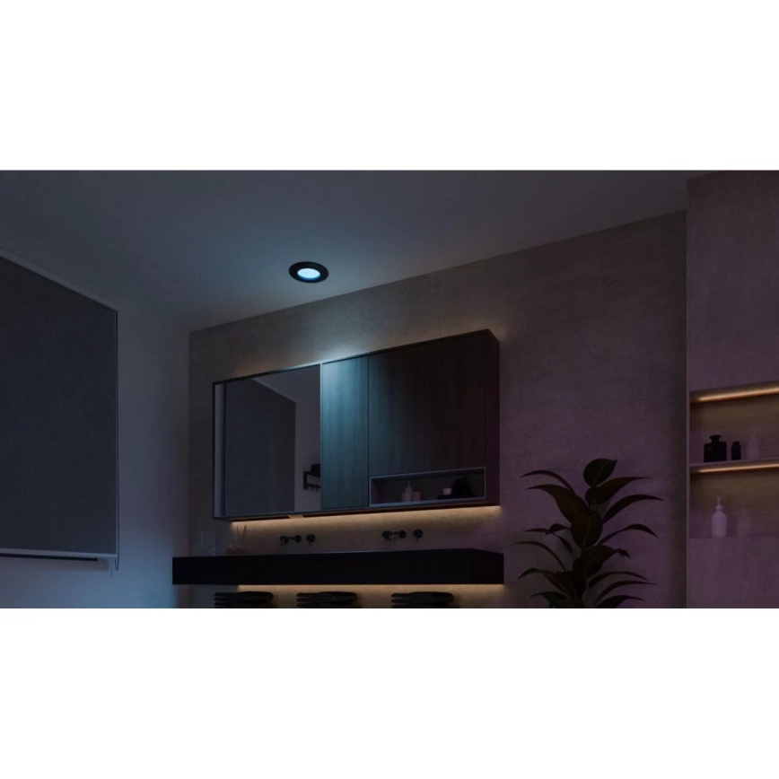 Philips - SET 3x LED RGBW Zatemnitvena kopalniška vgradna svetilka Hue SLIM LED/8,3W/230V IP44 2000-6500K