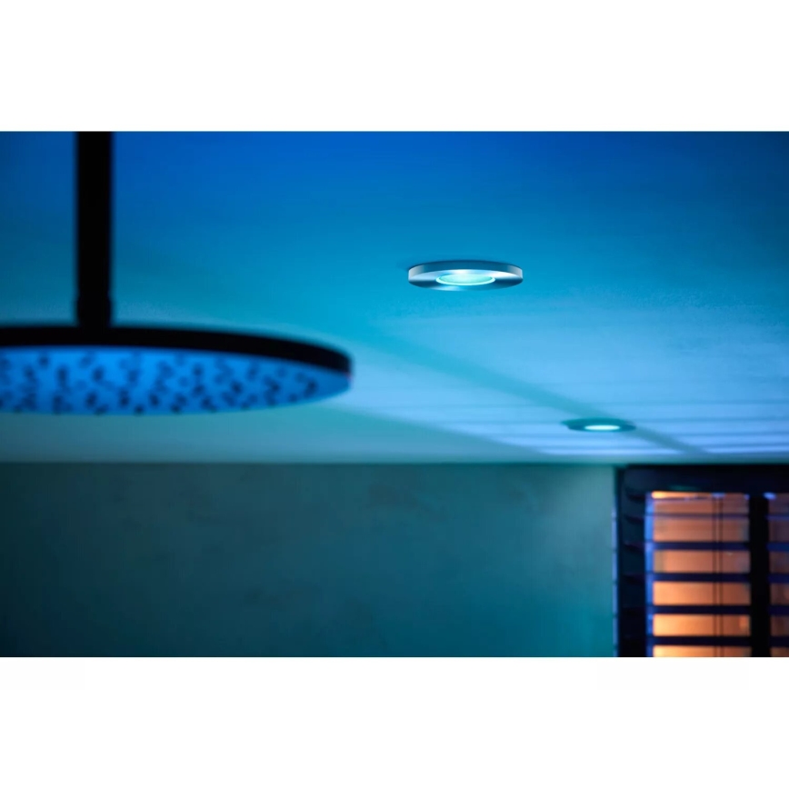 Philips - SET 3x LED RGBW Zatemnitvena kopalniška vgradna svetilka Hue XAMENTO 1xGU10/4,2W/230V IP44 2000-6500K