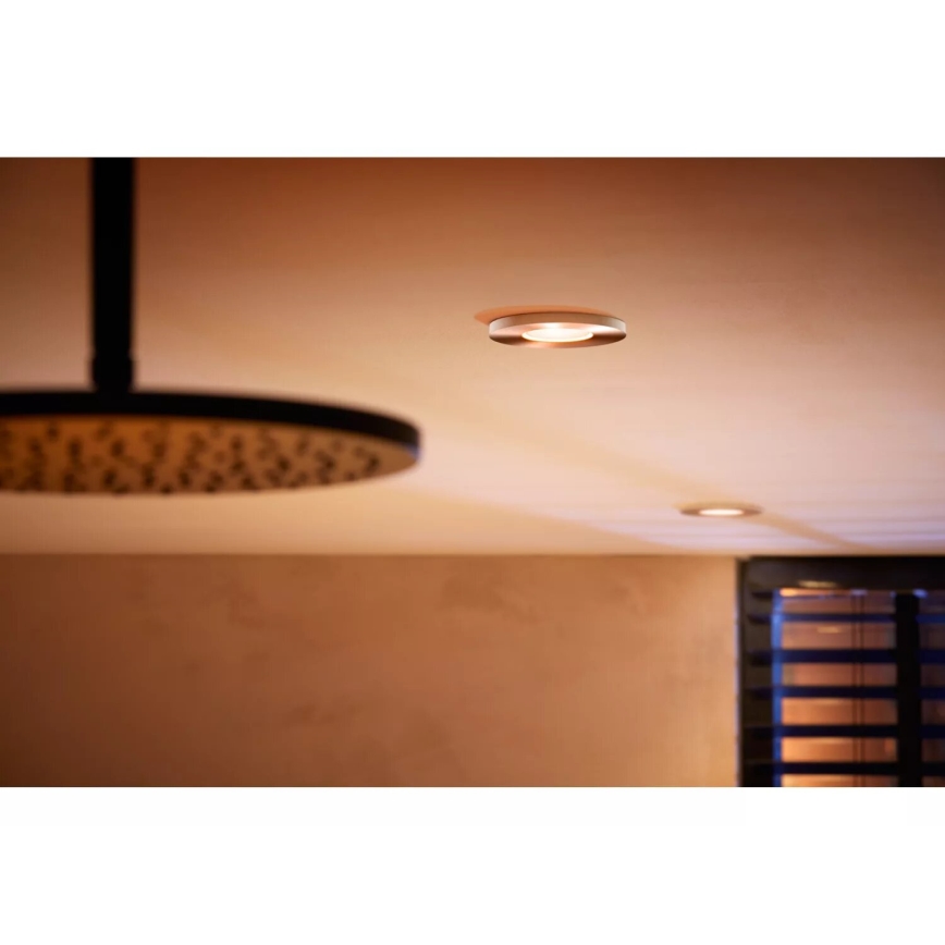 Philips - SET 3x LED RGBW Zatemnitvena kopalniška vgradna svetilka Hue XAMENTO 1xGU10/4,2W/230V IP44 2000-6500K