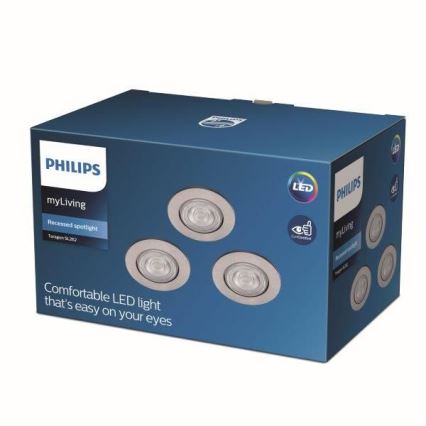 Philips - SET 3x LED Vgradna svetilka LED/4,5W/230V 2700K