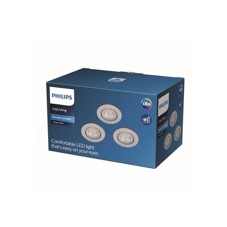 Philips - SET 3x LED Vgradna svetilka LED/4,5W/230V 2700K
