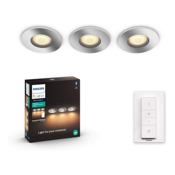 Philips - SET 3x LED Zatemnitvena kopalniška svetilka Hue ADORE 1xGU10/5W/230V IP44 + Daljinski upravljalnik