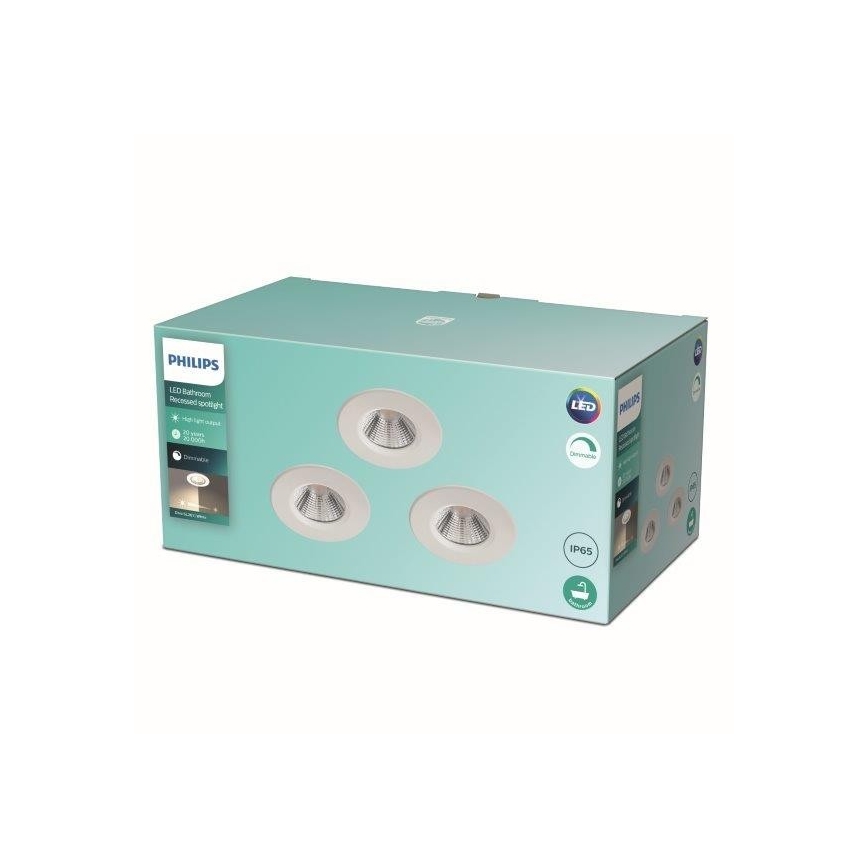Philips - SET 3x LED Zatemnitvena kopalniška svetilka LED/5,5W/230V 2700K IP65