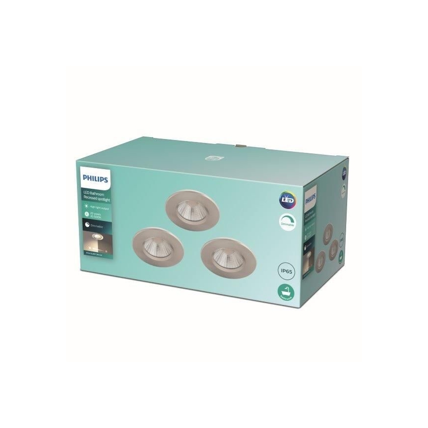 Philips - SET 3x LED Zatemnitvena kopalniška svetilka  LED/5,5W/230V 2700K IP65