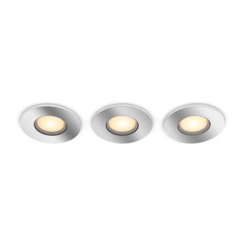 Philips - SET 3x LED Zatemnitvena kopalniška vgradna svetilka Hue ADORE BATHROOM 1xGU10/4,2W/230V 2200-6500K IP44