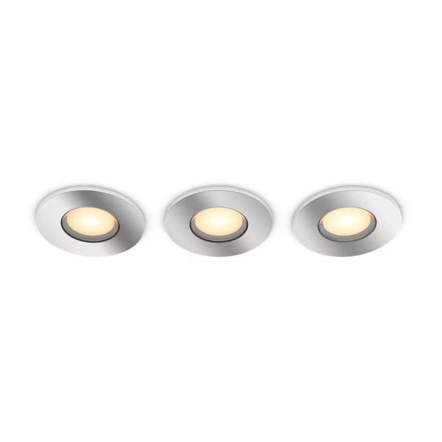 Philips - SET 3x LED Zatemnitvena kopalniška vgradna svetilka Hue ADORE BATHROOM 1xGU10/4,2W/230V 2200-6500K IP44