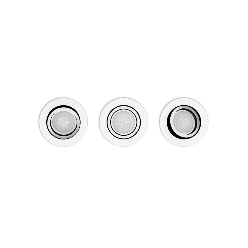 Philips - SET 3x LED Zatemnitvena vgradna svetilka Hue MILLISKIN 1xGU10/5,7W/230V 2200-6500K