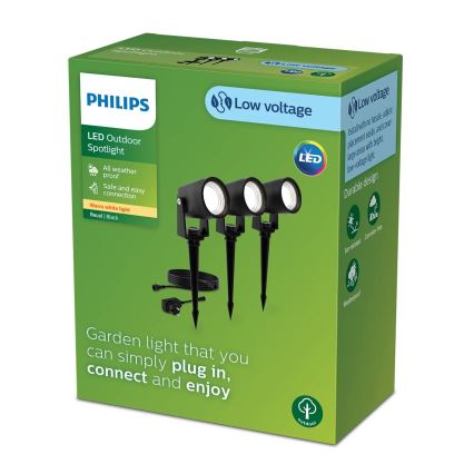 Philips - SET 3x LED Zunanja svetilka GARDENLINK REUEL LED/1,5W/230V 2700K IP44