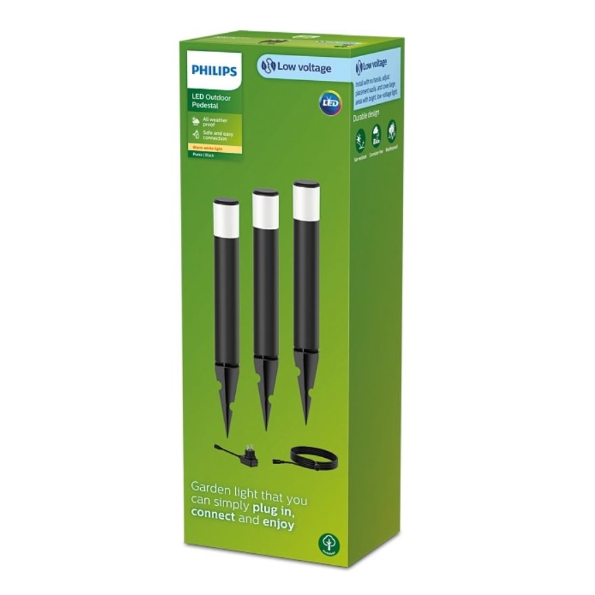 Philips - SET 3x LED Zunanja svetilka PUREX LED/1,5W/24/230V IP44