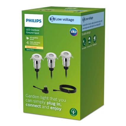 Philips - SET 3x LED Zunanja vgradna svetilka SPORE LED/1W/24/230V IP67