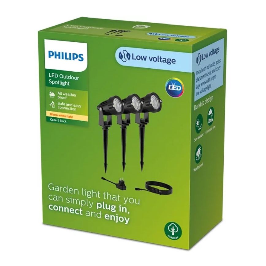 Philips - SET 3x LED Zunanji reflektor CASPER LED/1,5W/24/230V IP44