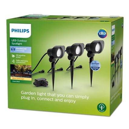 Philips -SET 3x LED Zunanji reflektor LED/6W/230V 2700K IP44