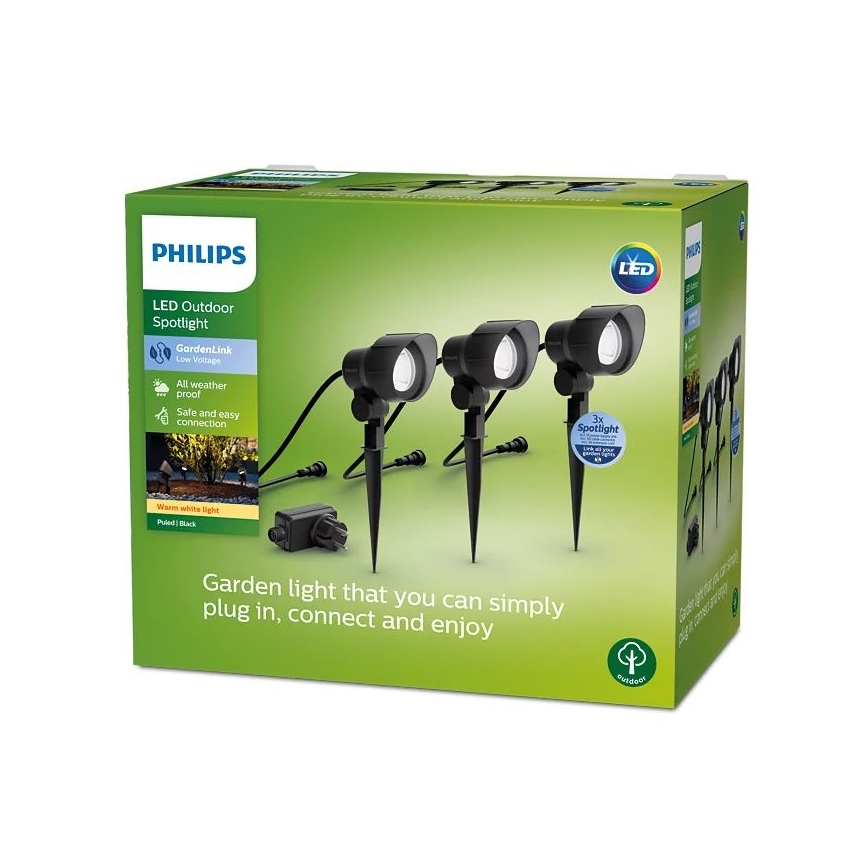 Philips -SET 3x LED Zunanji reflektor LED/6W/230V 2700K IP44