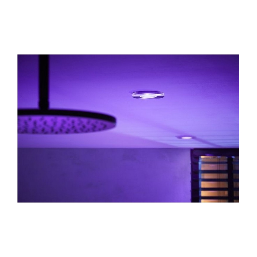 Philips - SET 3xLED RGB Zatemnitvena kopalniška svetilka Hue XAMENTO 1xGU10/5,7W/230V IP44 2000-6500K