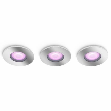 Philips - SET 3xLED RGB Zatemnitvena kopalniška svetilka Hue XAMENTO 1xGU10/5,7W/230V IP44 2000-6500K