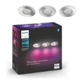 Philips - SET 3xLED RGB Zatemnitvena kopalniška svetilka Hue XAMENTO 1xGU10/5,7W/230V IP44 2000-6500K