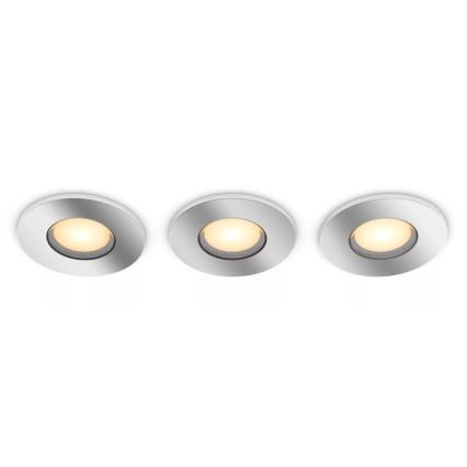 Philips - SET 3x LED Zatemnitvena kopalniška vgradna svetilka Hue ADORE BATHROOM 1xGU10/4,2W/230V 2200-6500K IP44